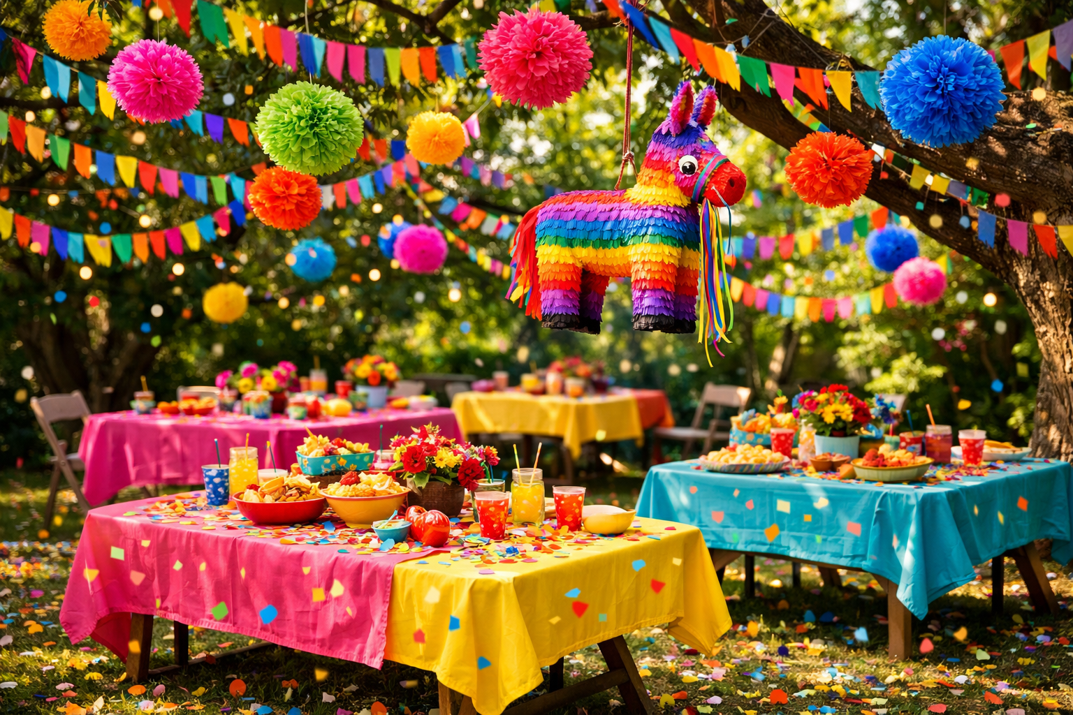 Renkli festival konseptinde canli dekorasyon